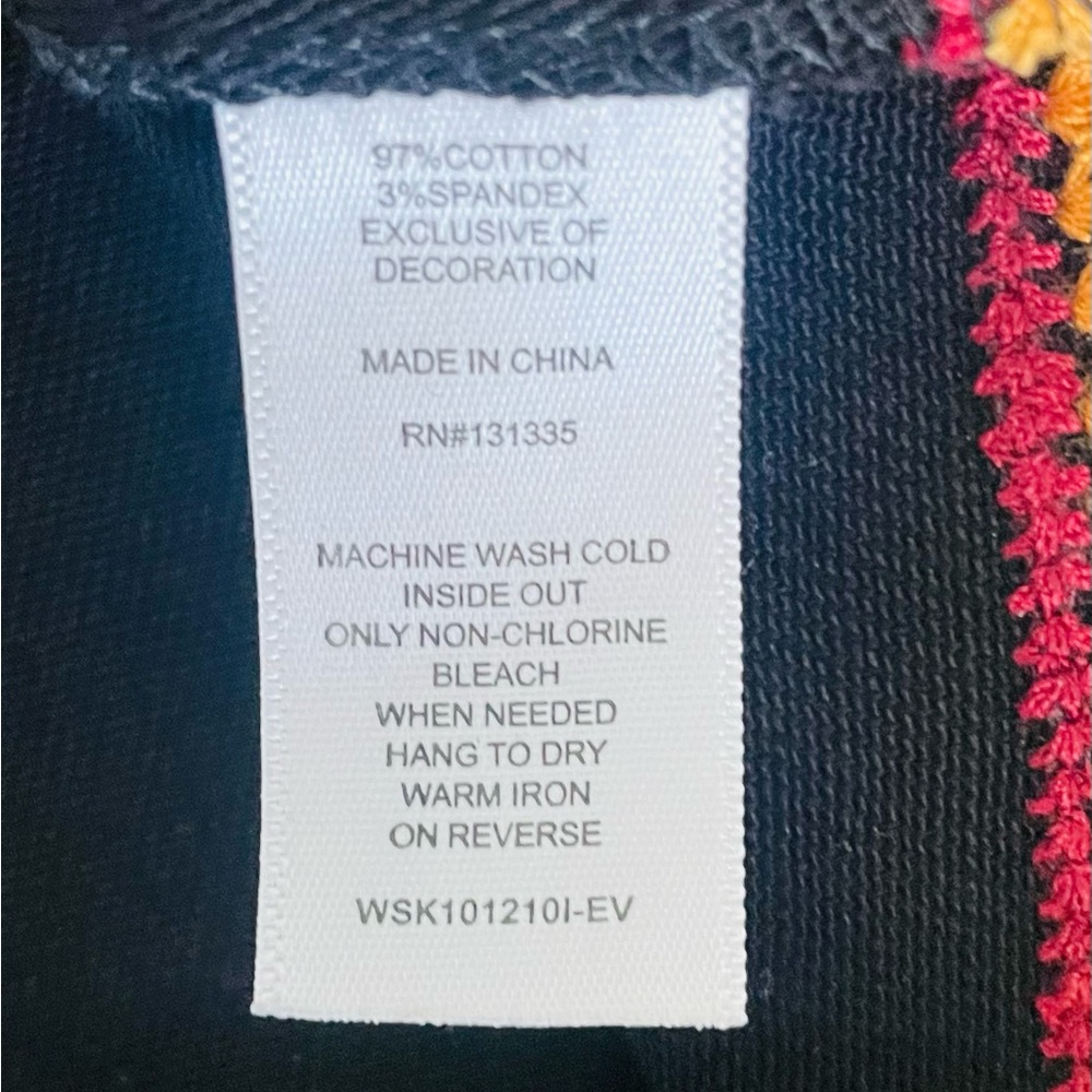 Y2K Braeve Black Denim Mini Skirt with Colorful Aztec Embroidery - Picture 6 of 6